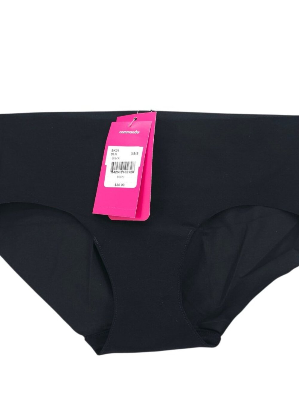 NWT COMMANDO Classic Solid Bikini Black BK01 Size XS/S